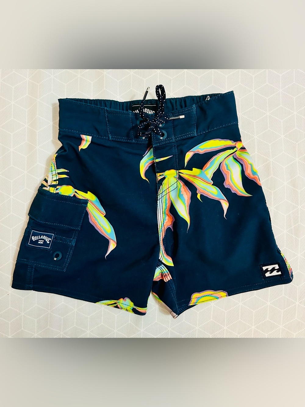 Billabong Navy Floral Swim Shorts- youth Size - 2T